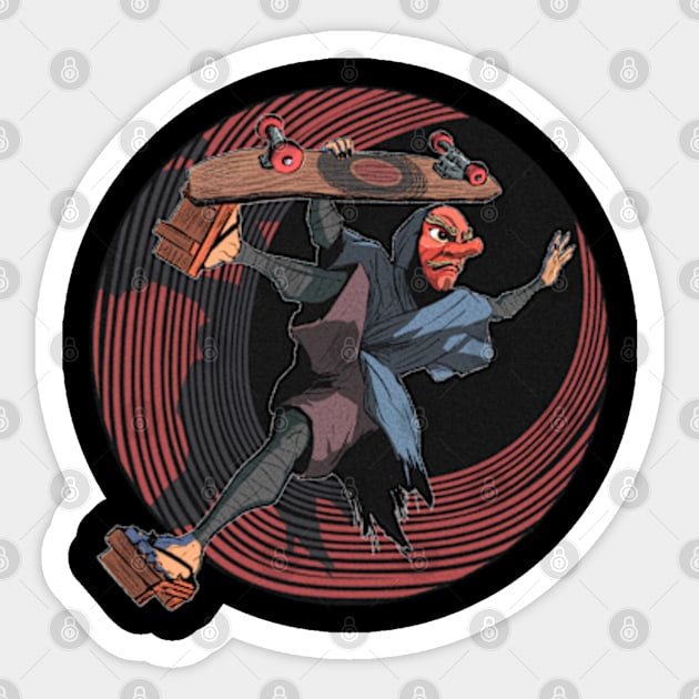 SKATEBOARDING TENGU decal Sticker by pedromakeshite